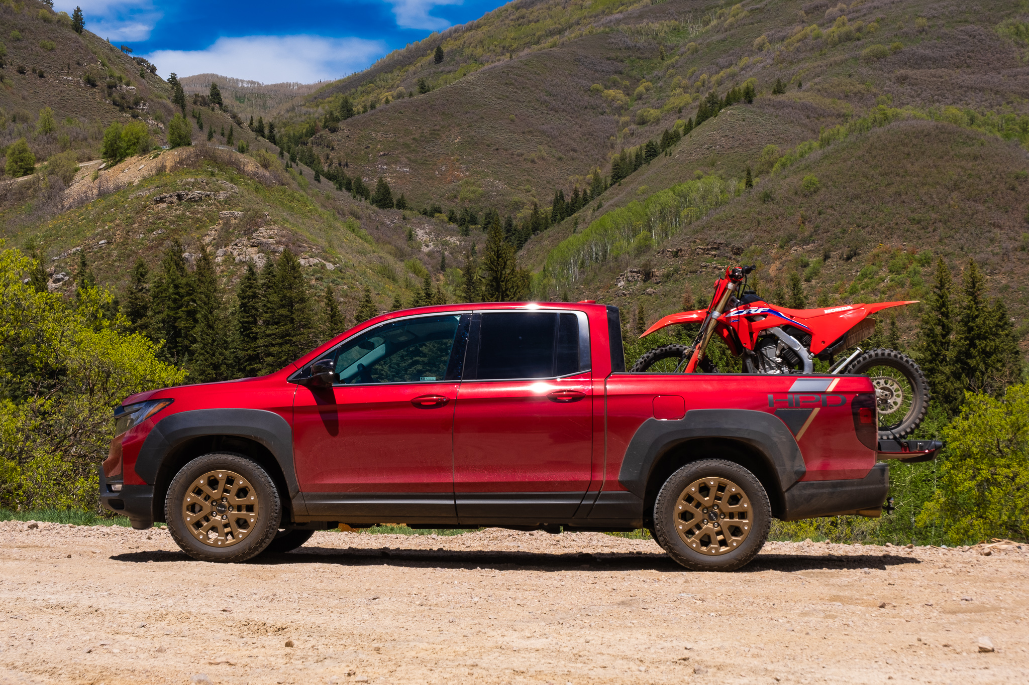 A side profile shot of the Ridgeline.